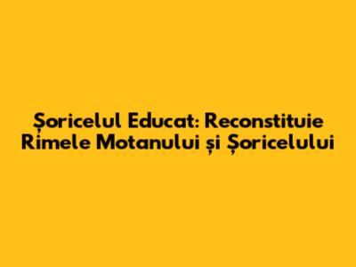 Şoricelul Educat: Reconstituie Rimele Motanului și Şoricelului