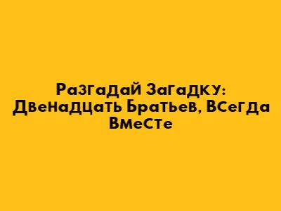 Разгадай Загадку: Двенадцать Братьев, Всегда Вместе