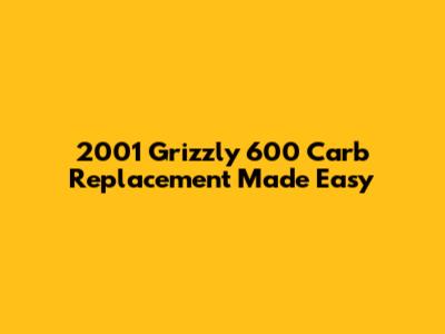 2001 Grizzly 600 Carb Replacement Made Easy