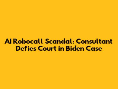 AI Robocall Scandal: Consultant Defies Court in Biden Case