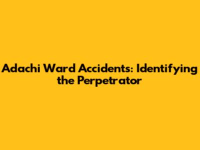 Adachi Ward Accidents: Identifying the Perpetrator