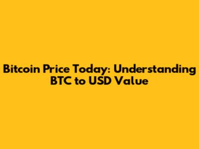 Bitcoin Price Today: Understanding BTC to USD Value