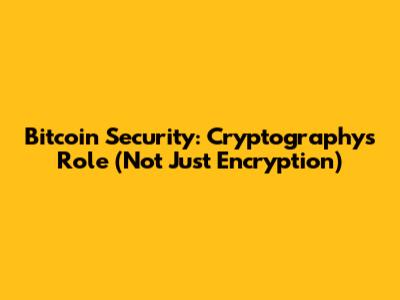 Bitcoin Security: Cryptography's Role (Not Just Encryption)