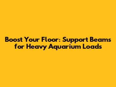 Boost Your Floor: Support Beams for Heavy Aquarium Loads