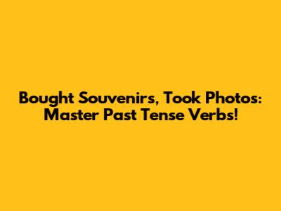 Bought Souvenirs, Took Photos: Master Past Tense Verbs!