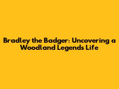 Bradley the Badger: Uncovering a Woodland Legend's Life