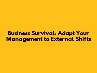 Business Survival: Adapt Your Management to External Shifts