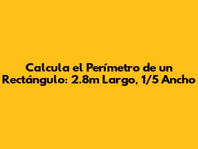 Calcula el Perímetro de un Rectángulo: 2.8m Largo, 1/5 Ancho