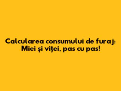 Calcularea consumului de furaj: Miei și viței, pas cu pas!