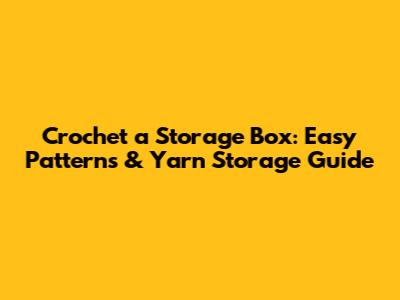Crochet a Storage Box: Easy Patterns & Yarn Storage Guide