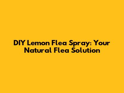 DIY Lemon Flea Spray: Your Natural Flea Solution