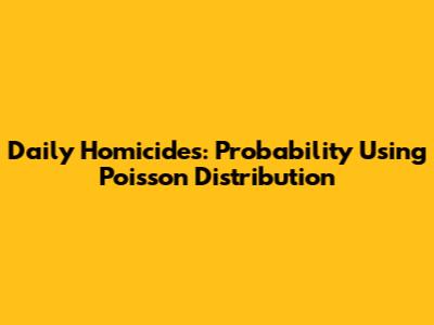 Daily Homicides: Probability Using Poisson Distribution