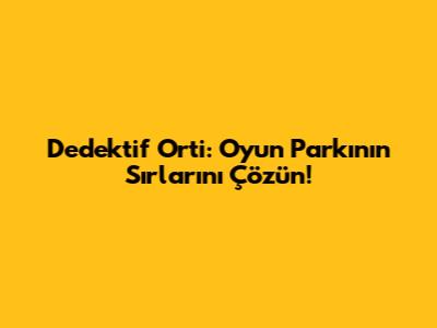 Dedektif Orti: Oyun Parkının Sırlarını Çözün!