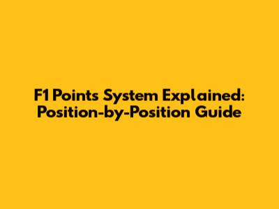 F1 Points System Explained: Position-by-Position Guide