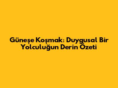 Güneşe Koşmak: Duygusal Bir Yolculuğun Derin Özeti