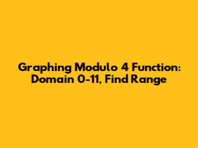 Graphing Modulo 4 Function: Domain 0-11, Find Range