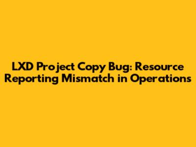 LXD Project Copy Bug: Resource Reporting Mismatch in Operations