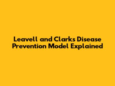 Leavell and Clark's Disease Prevention Model Explained