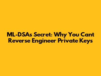 ML-DSA's Secret: Why You Can't Reverse Engineer Private Keys