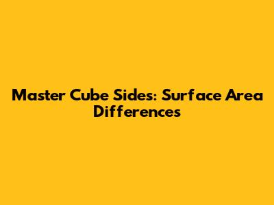 Master Cube Sides: Surface Area Differences