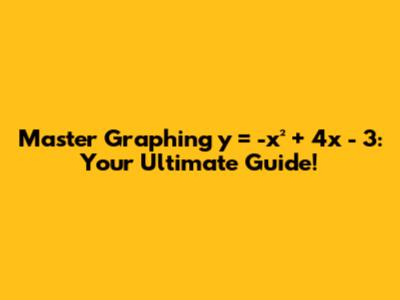 Master Graphing y = -x² + 4x - 3: Your Ultimate Guide!