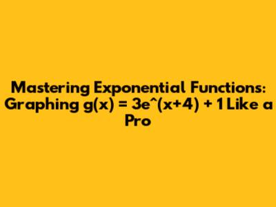 Mastering Exponential Functions: Graphing `g(x) = 3e^(x+4) + 1` Like a Pro