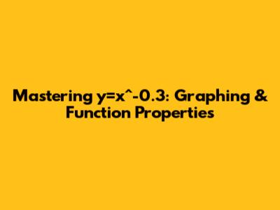 Mastering y=x^-0.3: Graphing & Function Properties