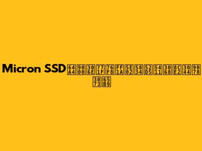 Micron SSD撤退の真相：市場動向と賢い選び方