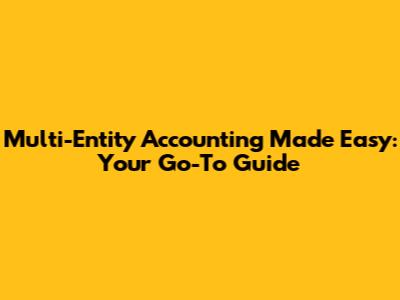 Multi-Entity Accounting Made Easy: Your Go-To Guide