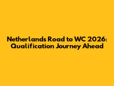 Netherlands' Road to WC 2026: Qualification Journey Ahead