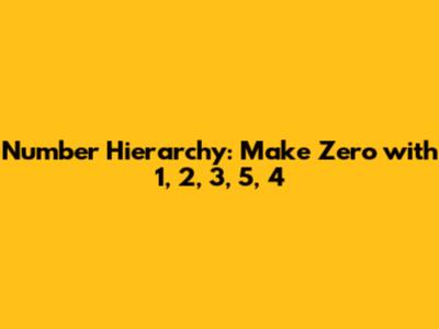 Number Hierarchy: Make Zero with 1, 2, 3, 5, 4