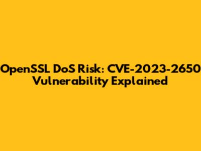 OpenSSL DoS Risk: CVE-2023-2650 Vulnerability Explained