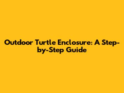 Outdoor Turtle Enclosure: A Step-by-Step Guide