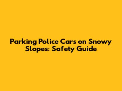 Parking Police Cars on Snowy Slopes: Safety Guide