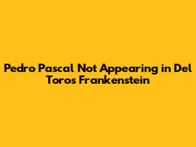 Pedro Pascal Not Appearing in Del Toro's Frankenstein
