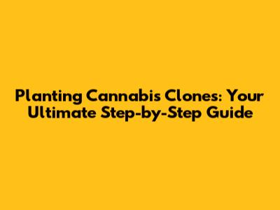 Planting Cannabis Clones: Your Ultimate Step-by-Step Guide