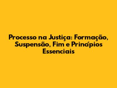 Processo na Justiça: Formação, Suspensão, Fim e Princípios Essenciais