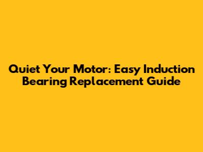 Quiet Your Motor: Easy Induction Bearing Replacement Guide
