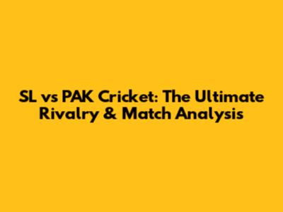SL vs PAK Cricket: The Ultimate Rivalry & Match Analysis