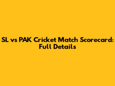 SL vs PAK Cricket Match Scorecard: Full Details