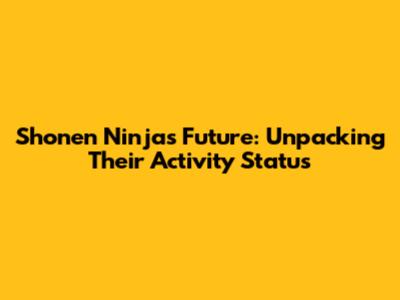 Shonen Ninja's Future: Unpacking Their Activity Status
