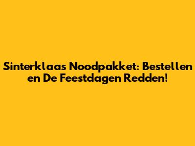 Sinterklaas Noodpakket: Bestellen en De Feestdagen Redden!
