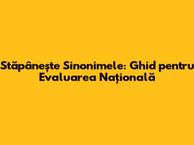 Stăpânește Sinonimele: Ghid pentru Evaluarea Națională