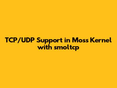 TCP/UDP Support in Moss Kernel with smoltcp