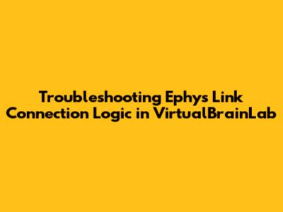 Troubleshooting Ephys Link Connection Logic in VirtualBrainLab