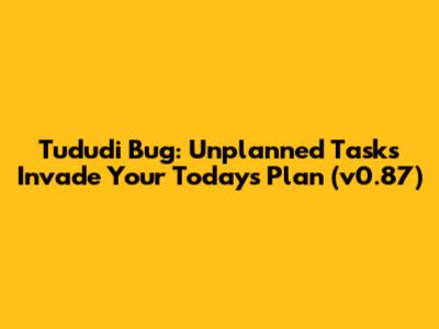 Tududi Bug: Unplanned Tasks Invade Your Today's Plan (v0.87)