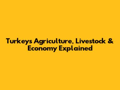 Turkey's Agriculture, Livestock & Economy Explained