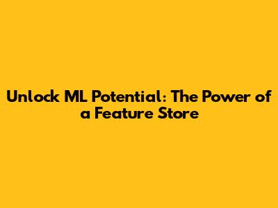Unlock ML Potential: The Power of a Feature Store