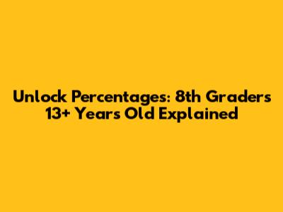 Unlock Percentages: 8th Graders 13+ Years Old Explained