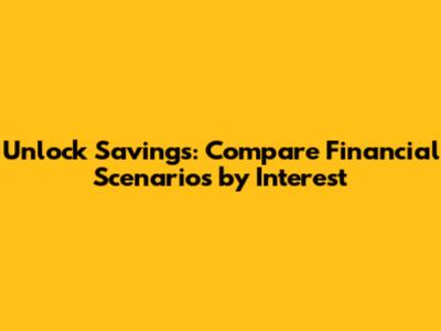 Unlock Savings: Compare Financial Scenarios by Interest